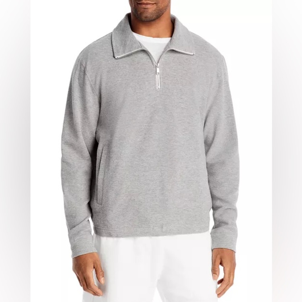 Theory Men’s Allons Quarter Zip Surf Terry Sweatshirt Sz L
